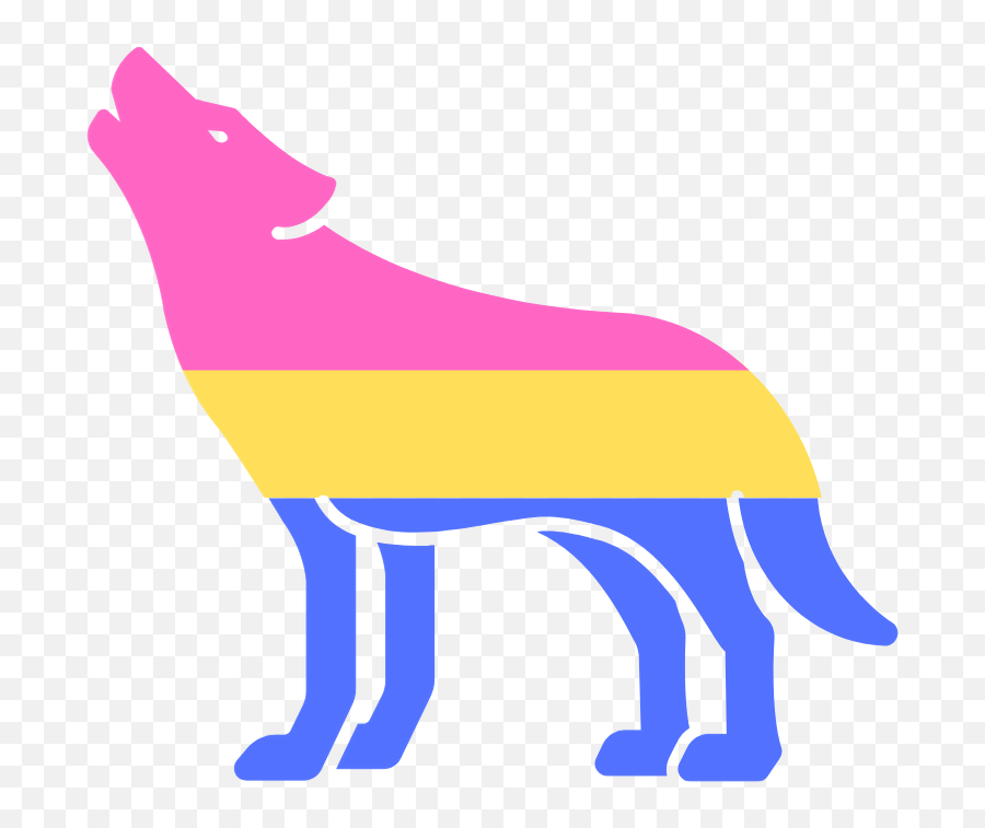 Pin - Pansexual Wolf Emoji,Bisexual Emojis Moons