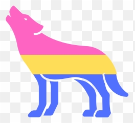 Pin - Pansexual Wolf Emoji,Bisexual Emojis Moons
