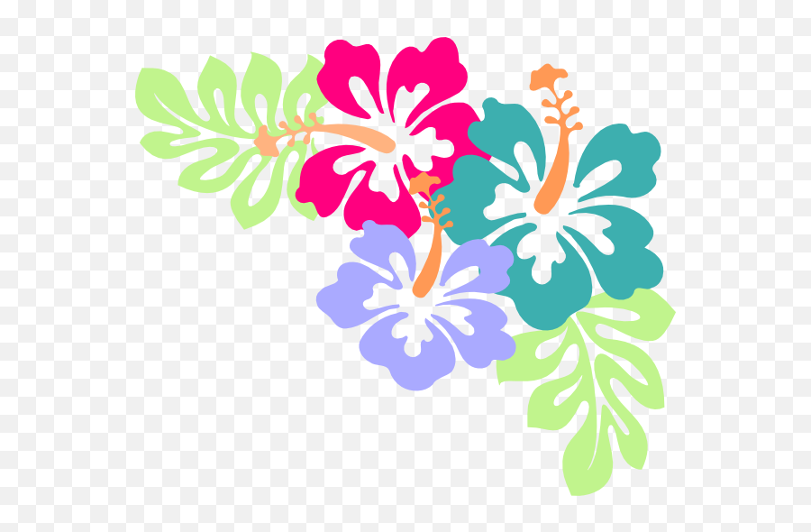 Hawaiian Flower Clip Art - Peach Flowers Png Download 600 Clip Art Hawaiian Luau Emoji,Hawaiian Emojis