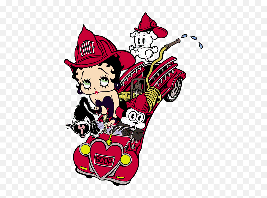 Betty Boop Betty Boop Cartoon Betty - Betty Boop On A Fire Truck Emoji,Pudgy Emoticon