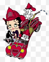 Betty Boop Betty Boop Cartoon Betty - Betty Boop On A Fire Truck Emoji,Pudgy Emoticon