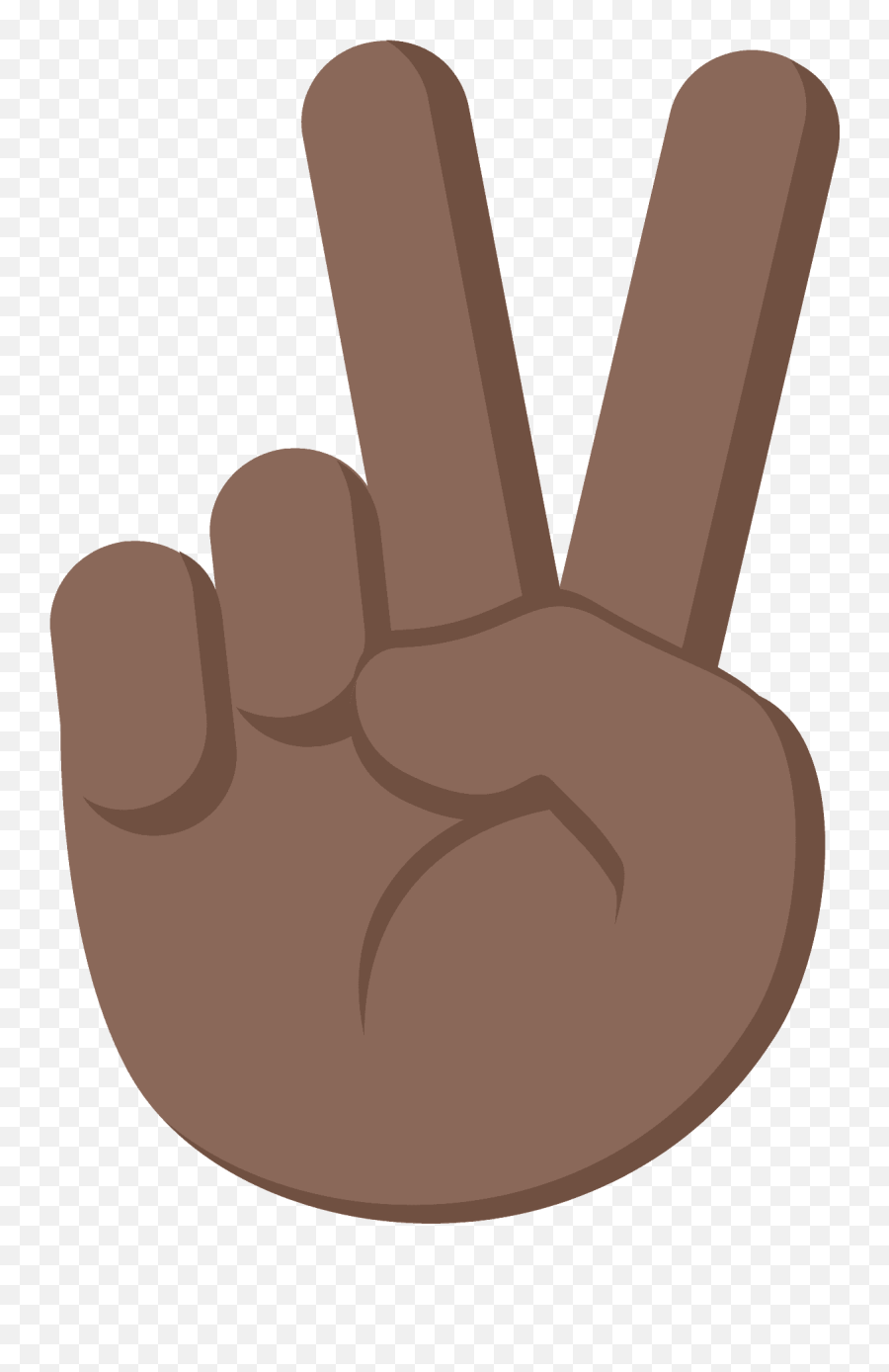 Mano Con Señal De Victoria Tono De Piel Oscuro Emoji - Sign Language,Simbolos Emojis