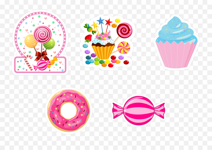 Happy Birthday Cake Topper Pink Cute - Candy Land Cake Topper Emoji,Emoji Cake Toppers