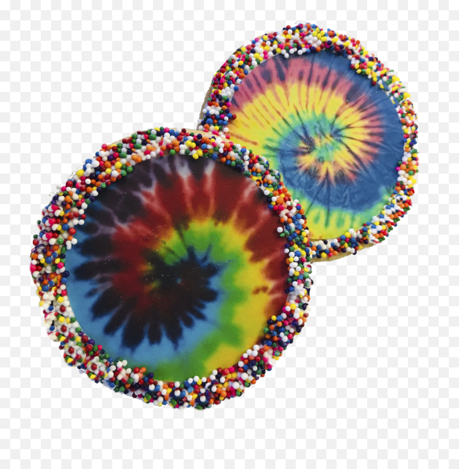 Tie - Dye Cookies With Nonpareils Trippy Emoji,Tie Dye Emojis
