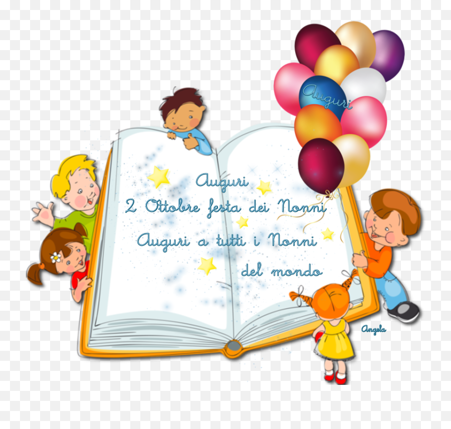 2 Ottobre Un Augurio Speciale A Tutti I Nonni Che Continuano - Free Border Images Of Kids And Books Emoji,Emoticon Ammalato