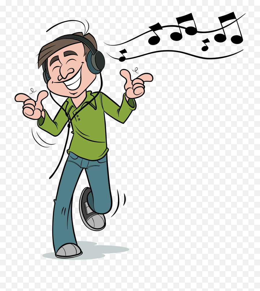 Music Clipart Gif - Listened To Music Cartoon Emoji,Listening Emoji