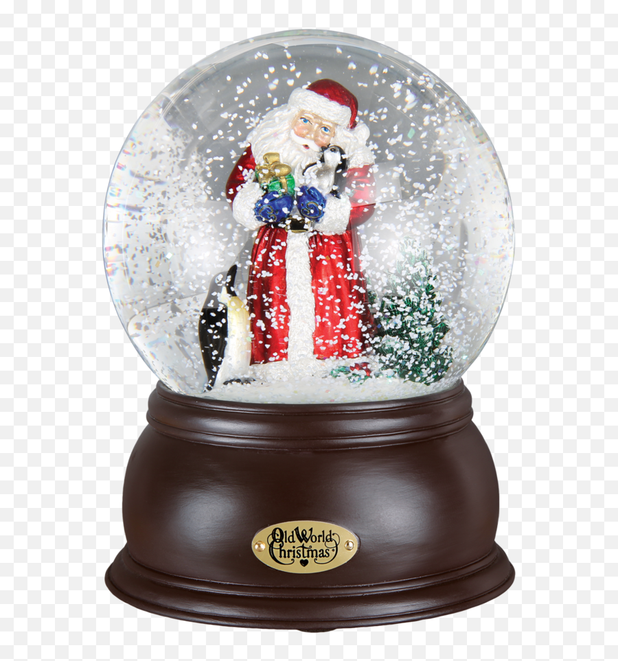 Santa Penguin With Ornaments Png U0026 Free Santa Penguin With - Christmas Snow Globes Emoji,Facebook Emoticons /christmas