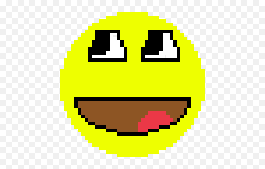 Pixilart - Emoji By Thomastrain Happy,Derp Face Emoticon