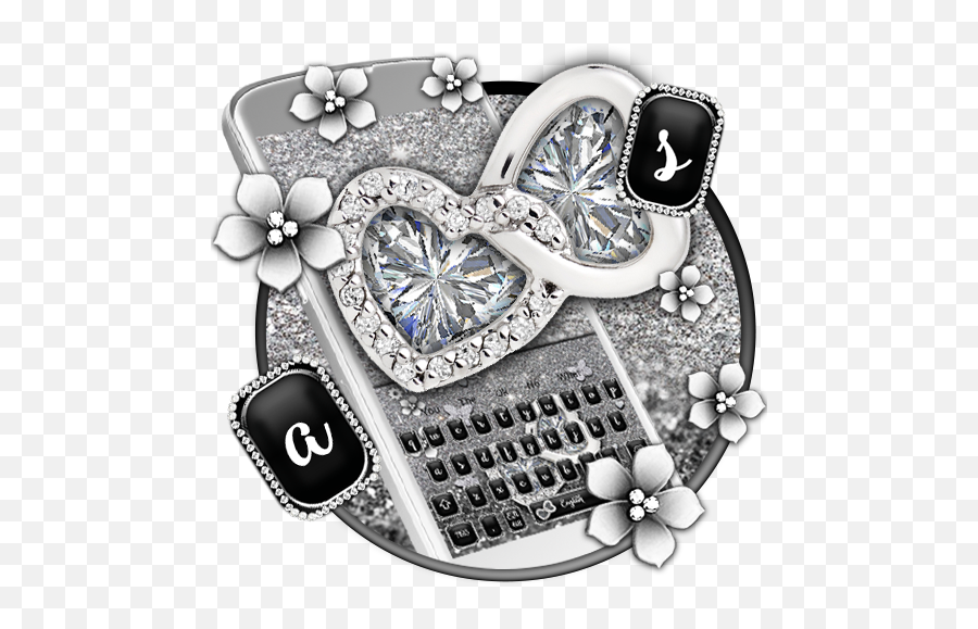 Silver Glitter Heart Keyboard - Silver Glitter Heart Keyboard Apk Emoji,Die Antwoord Emoticon Heart