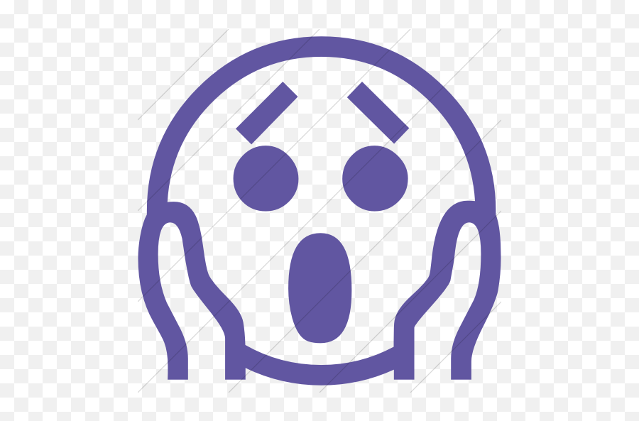Classic Emoticons Face Screaming - Dot Emoji,Purple Emoticons