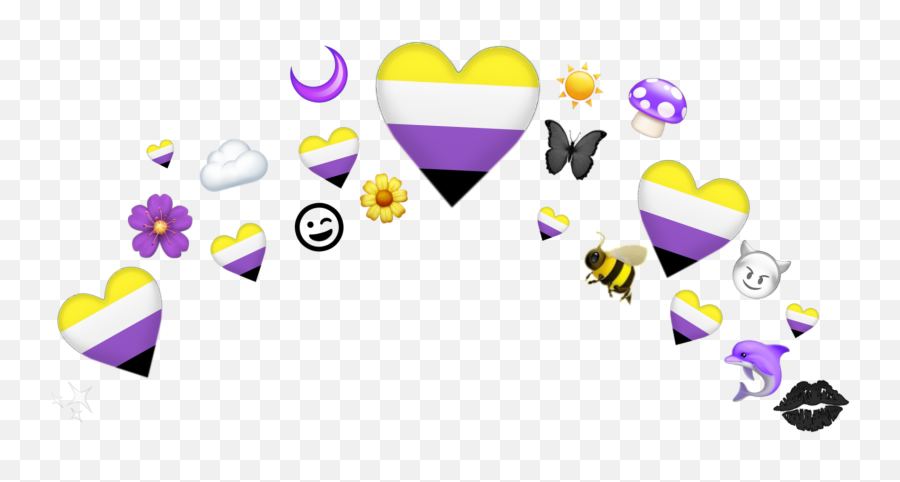Nonbinary Enby Nb Sticker - Girly Emoji,Lesbian Sign Emoji