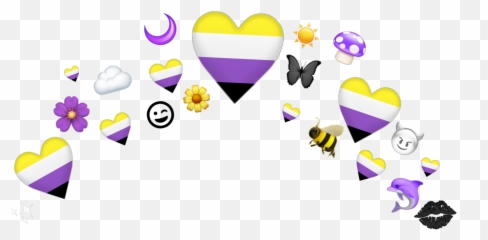 Nonbinary Enby Nb Sticker - Girly Emoji,Lesbian Sign Emoji