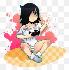 Anime Animegirl Girl Tomoko Sticker - Sitting Emoji,Watamote Emoji Girl