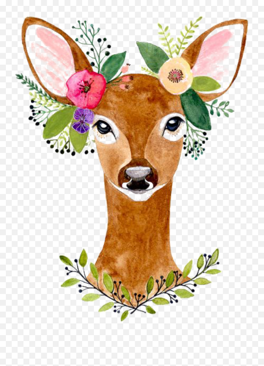 Dear Sticker - Woodland Animal Watercolor Png Emoji,Dear Emoji