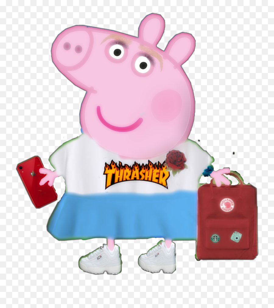 Peppapig Peppa Pig Vsco Girl Sticker - Happy Emoji,Girl Pig Emoji