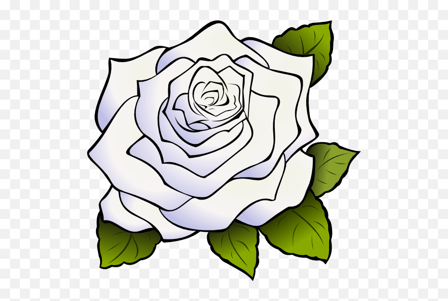 Cartoon Rose Black And White Nice Pics - Transparent Background White Rose Cartoon Emoji,Code Rose Emojis