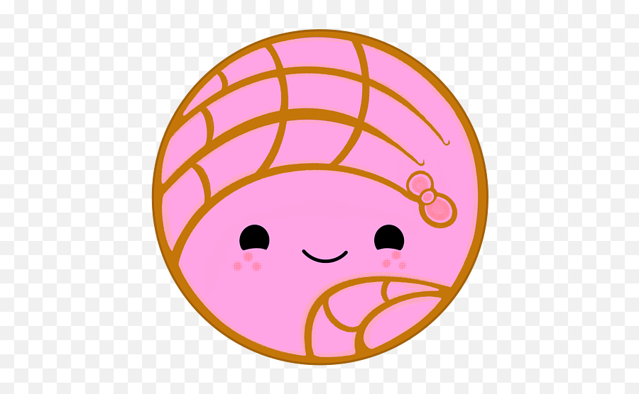 Pink Chibi Concha Pan Dulce Mexican Sweet Bread Tapestry - Pan Dulce Easy Drawings Emoji,Emoticon Nail Covers