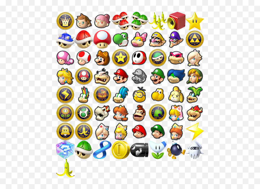 Mario Kart 8 Deluxe Badge Set - Mario Kart Icons Emoji,Mario Kart Squid Emoticon