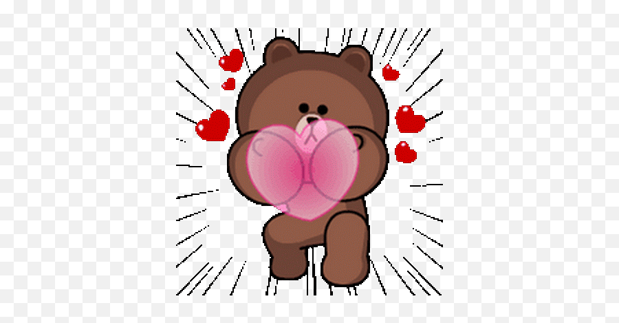 Amour Gif Emoticone Amour Gif Amour - Brown Heart Cony Emoji,Emojis Qui Dort