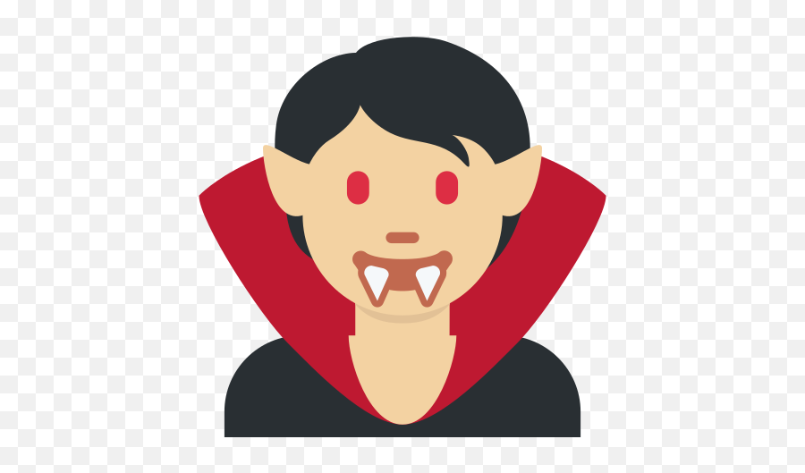 Vampiro Tono De Piel Claro Medio Emoji - Vampire Emoji Twitter,Cara De Puchero Emoticon