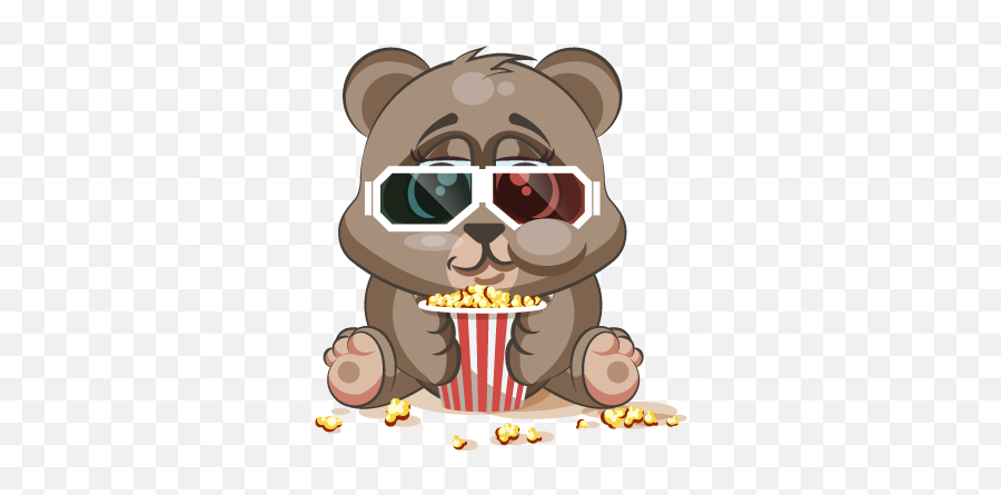 Adorable Bear Emoji Stickers By Suneel Verma,Bttv Animated Popcorn Emoticon