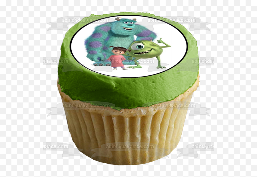 Disney Pixar Monsters Inc James P U0027sulleyu0027 Sullivan Mike Wazowski Boo Edible Cupcake Topper Images Abpid01800 Emoji,Mike Wazowski Text Emoticon