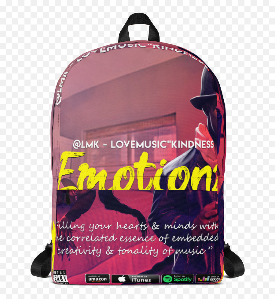 Lmk Lovemusickindness Emotionz Single Backpack Emoji,Emotions Artists Rnb