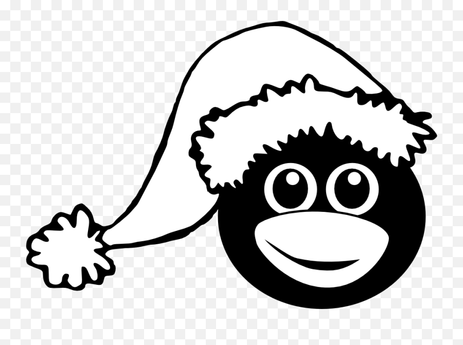 Santa Clipart Black And White - Clipartsco Christmas Pig Coloring Pages Emoji,Black Santa Emoji
