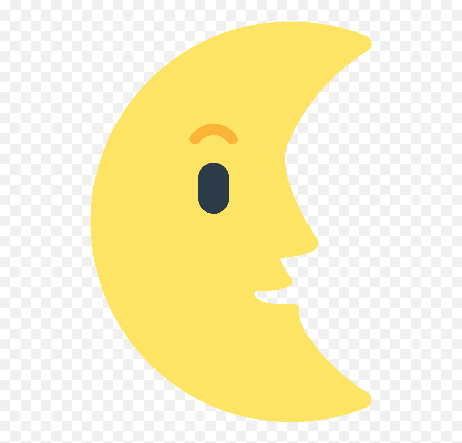 Last Quarter Moon Face Emoji Clipart Free Download - Last Quarter,Luna Emoji