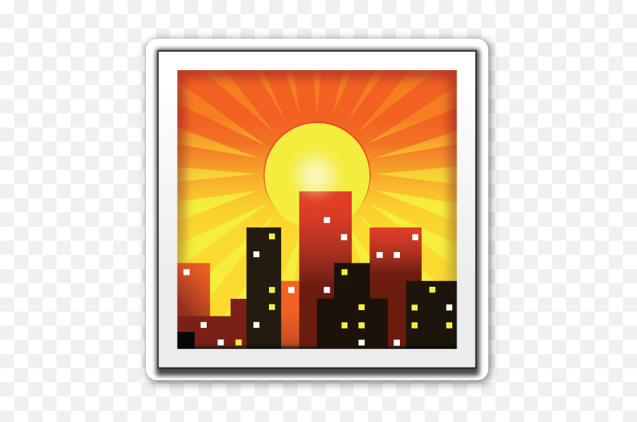 Sunset Over Buildings - Emoji City,City Emoji