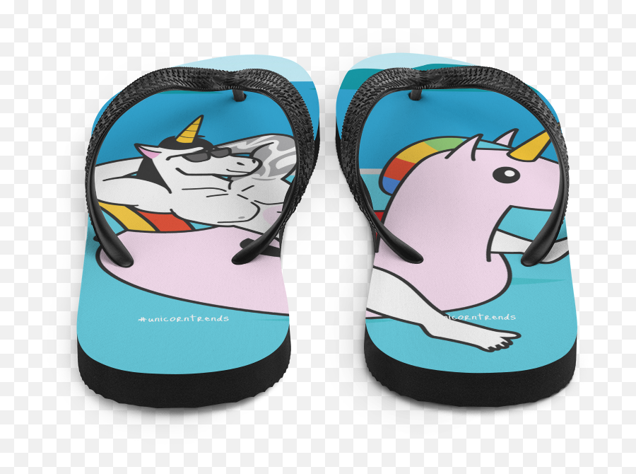 Unicorntrends Unicorn On An Unicorn Pool Float Flip Flops - Round Toe Emoji,Emoji 100 Joggers