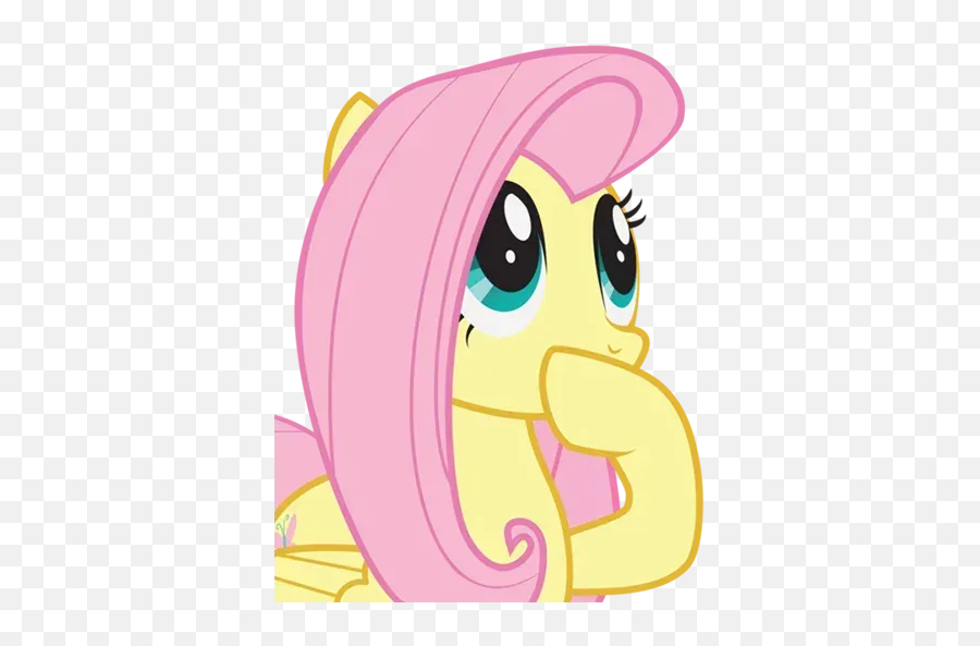 My Little Pony Whatsapp Stickers - Stickers Cloud My Little Pony Fluttershy Thinking Emoji,My Little Pony Emoji