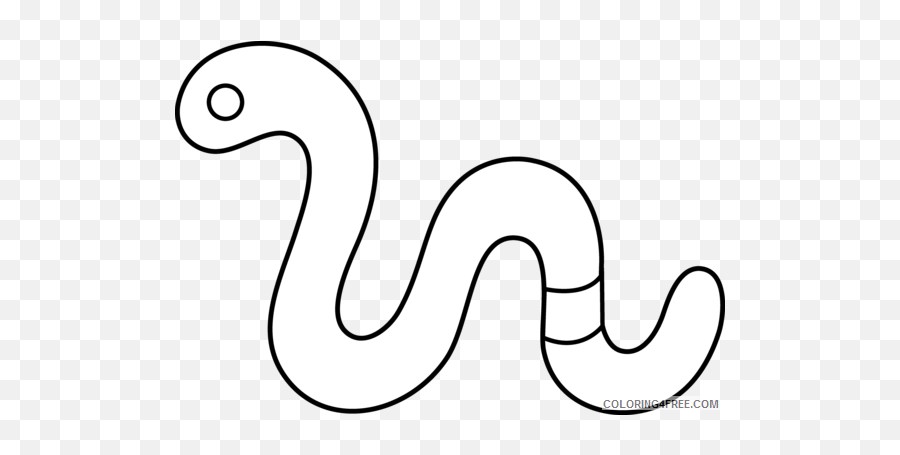 Worm Outline Coloring Pages Worm Printable Coloring4free - Dot Emoji,Earthworm Emoji