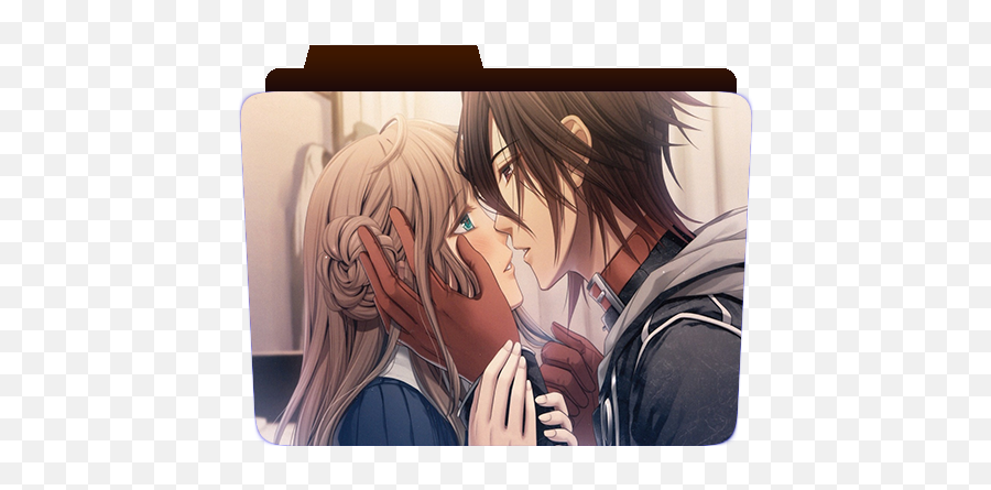 Anime Love Kisscute Anime Folder Icon Creativefolders - Amnesia Anime Shin And Heroine Emoji,Sexy Girl Emoji
