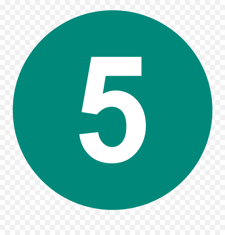 Fileeo Circle Teal White Number - 5svg Wikimedia Commons Number 5 In Green Circle Emoji,F5 Somethingawful Emoticon