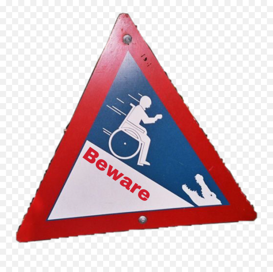Wheelchair Alligator Beware Sticker - Crocodile Centre St Lucia Emoji,Wheelchair Emoji Meme