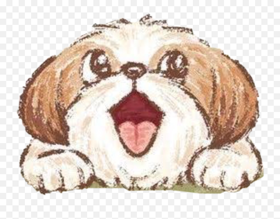 The Most Edited - Shih Tzu Dog Canvas Painting Emoji,Shih Tzu Emoji Smile I Love You