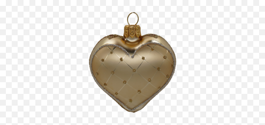 Imported European Glass Christmas Ornament U2013 English Gardens Emoji,Gold Glitter Love Heart Emoticon With Pink Bow