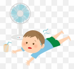 Boy Is Overheated And Resting In Front Of The Fan Clipart Emoji,Overheated Emoji