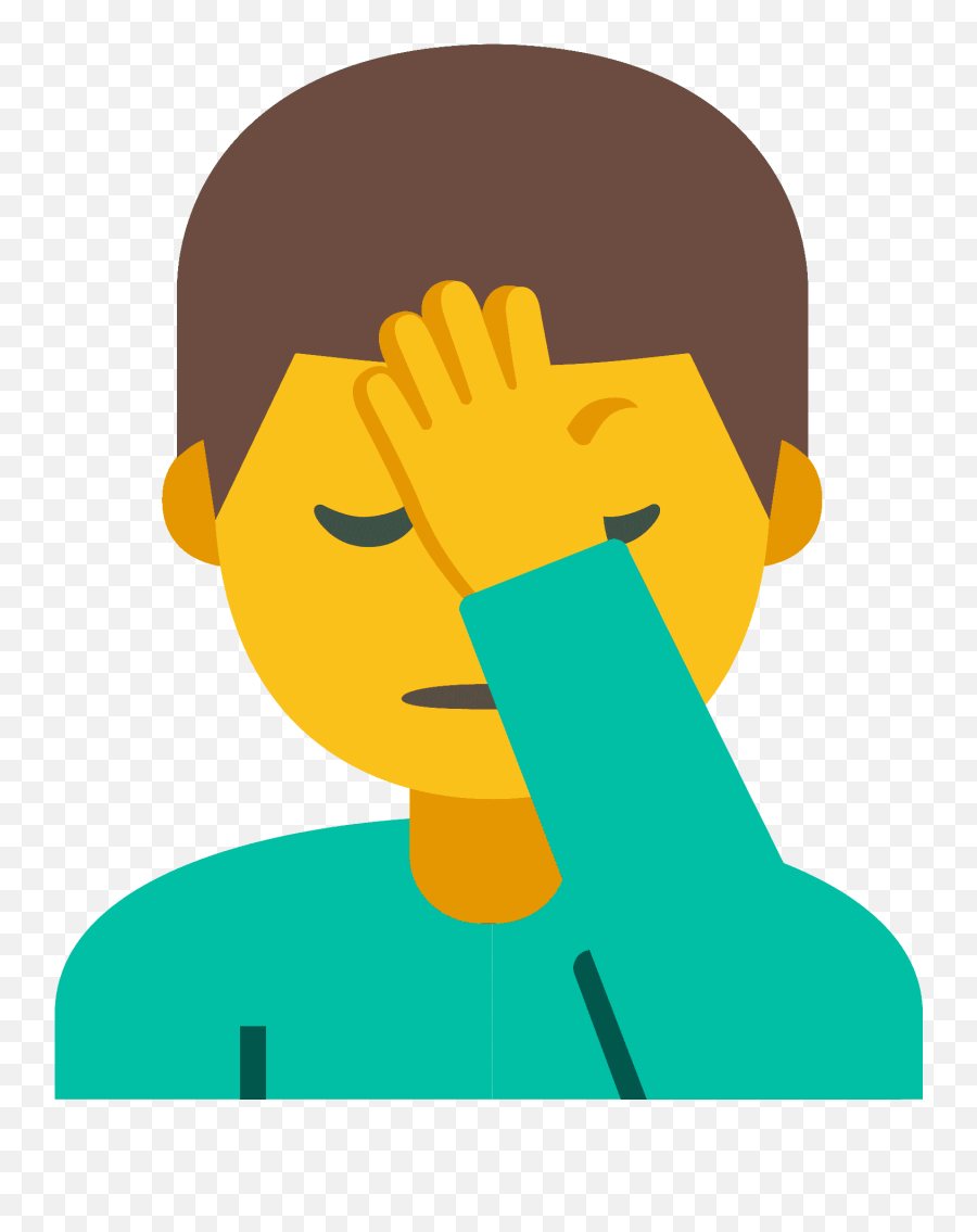 Man Facepalming Emoji Clipart - Facepalm,Man Face Palm Emoji