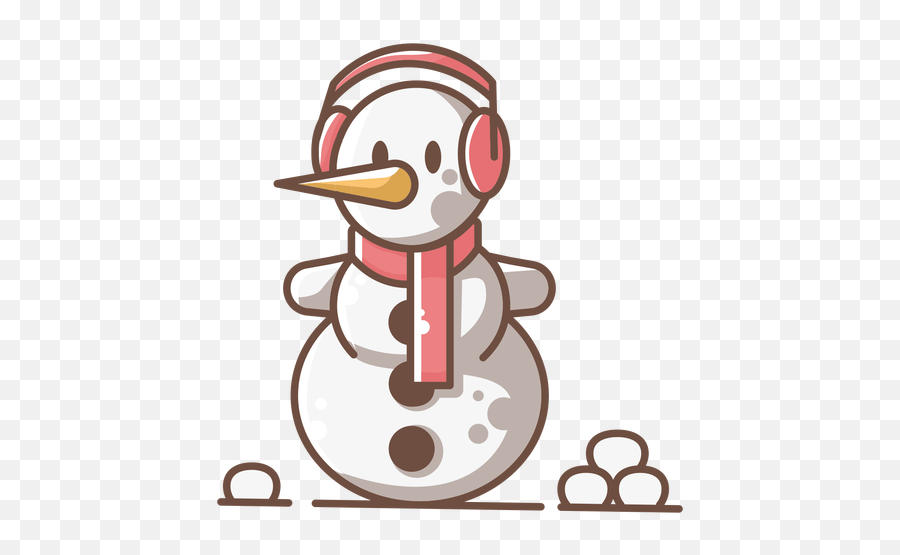 Cute Snowman Red Headphone Scarf - Transparent Png U0026 Svg Muñecos De Nieve Png Emoji,Snowman Emoji