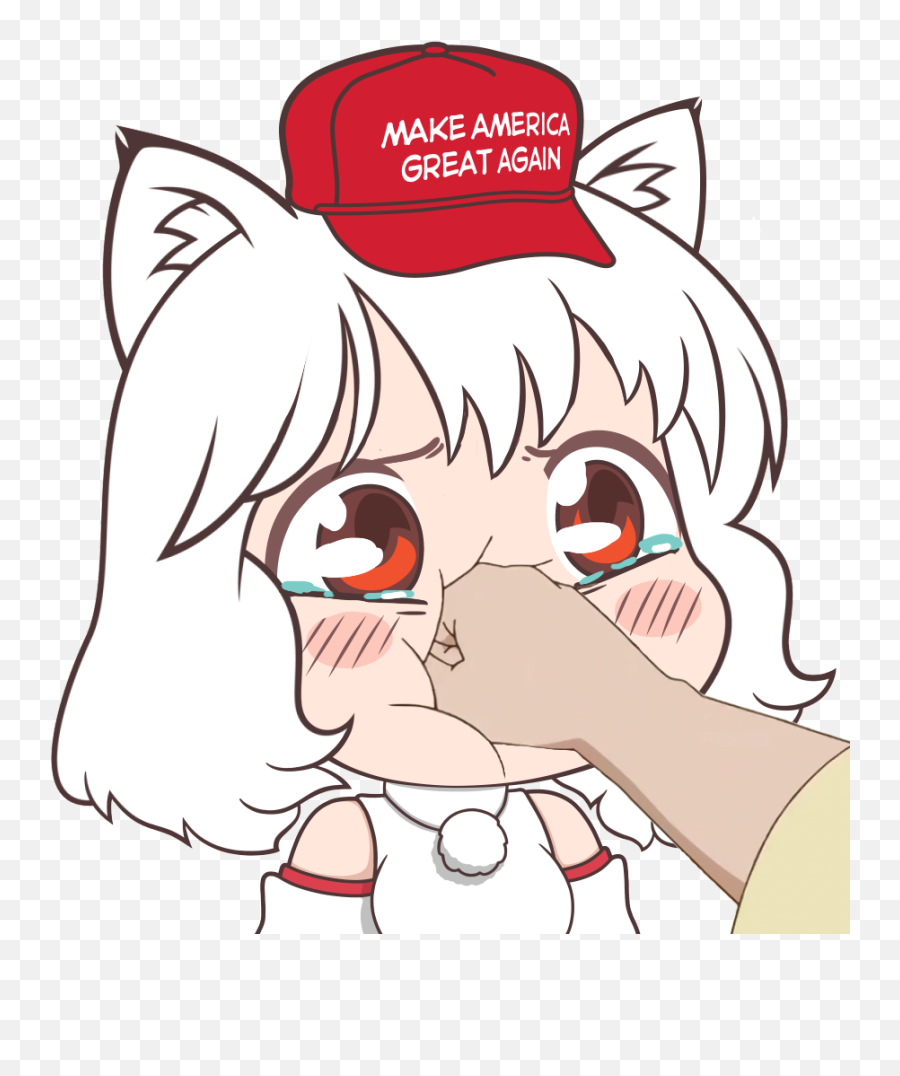 Make America Great Again Face Cartoon White Nose Facial - Anime Girl Make America Great Again Anime Emoji,Girls Emoji Tank Top