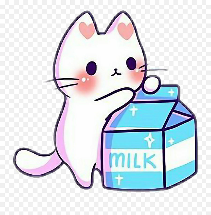 Kawaii Cat Coloring Pages Emoji,Milk Emoji