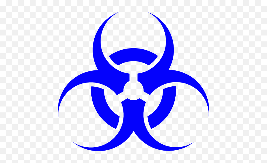 Blue Biohazard Icon - Biohazard Symbol Blue Emoji,Biohazard Emoticon Blue