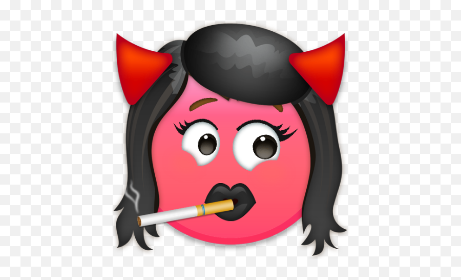 Emoji 25 - Emoji Diabinha Fumando Em Png Transparente Cigarette,Cigarette Emoji