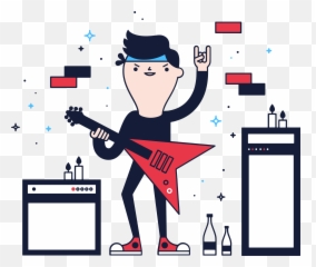 Free Rock Star Character 1189156 Png - Estrella De Rock Dibujo Emoji,Rock Girl Guitar Emoticon Facebook