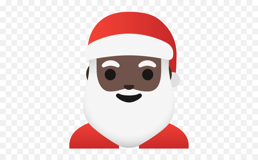 Dark Skin Tone Emoji - Santa Claus Emoji Png,Santa Hat Emoji