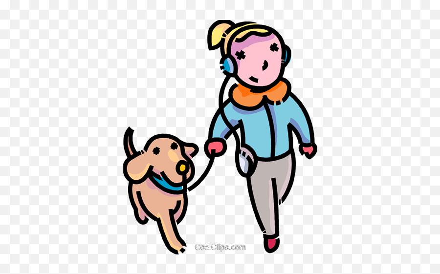 Girl Walking Her Dog Royalty Free Vector Clip Art Emoji,Woman Walking Emoji