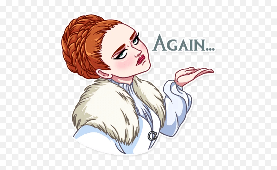 Sansa Stark - Telegram Sticker Hair Design Emoji,Telegram Emoticons