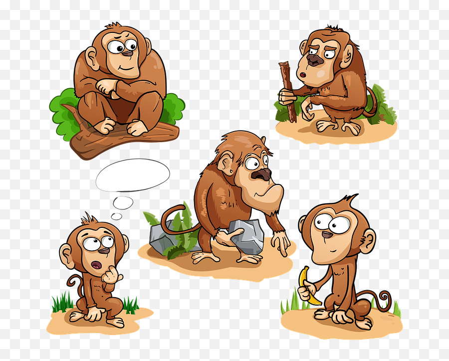 Free Photo Stick Toque Chimpanzee - Monkey Eating Coconut Cartoon Emoji,Chimp Emotions